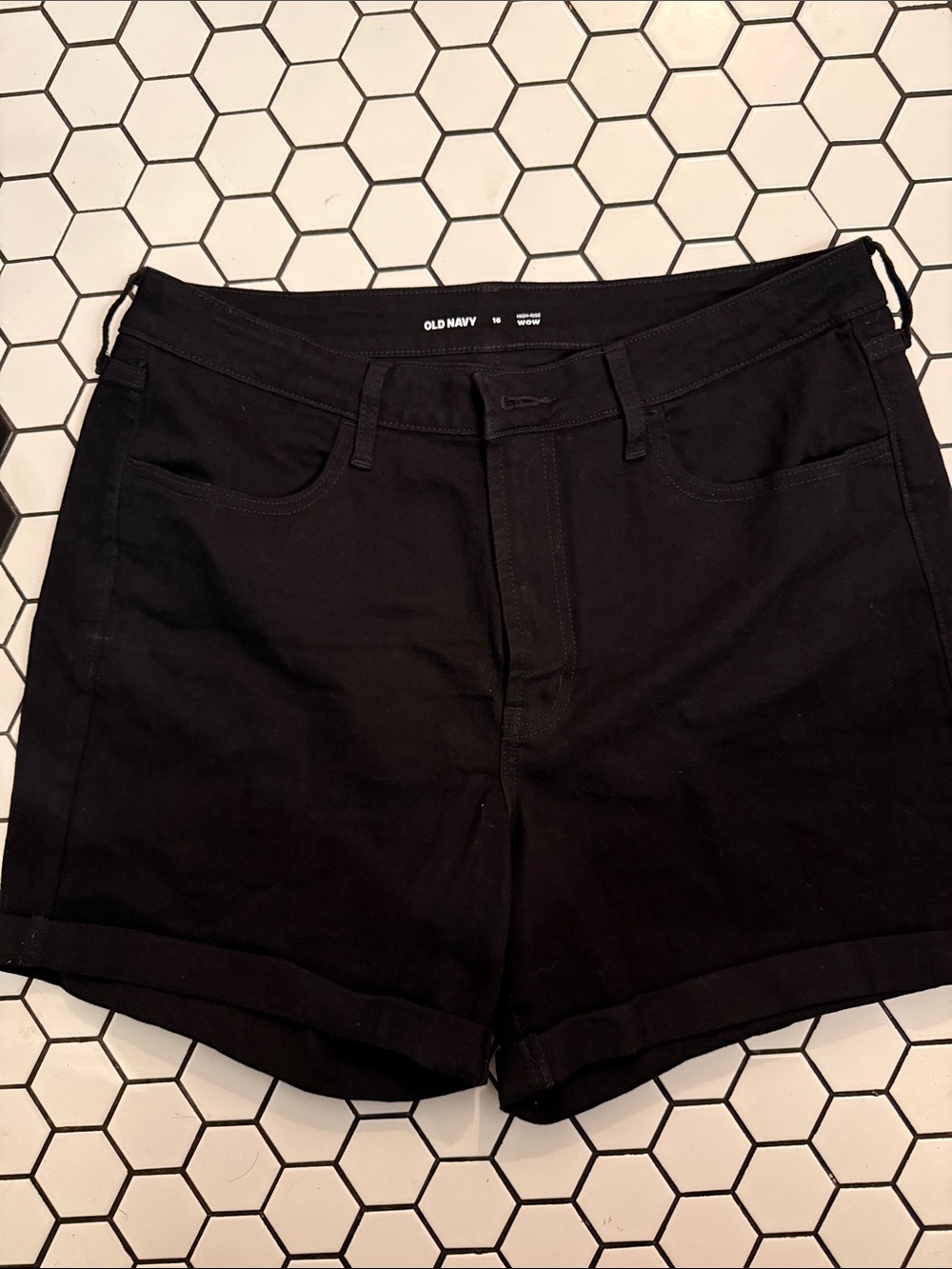 Old Navy Black Denim Mid-Rise Women's Jean Shorts